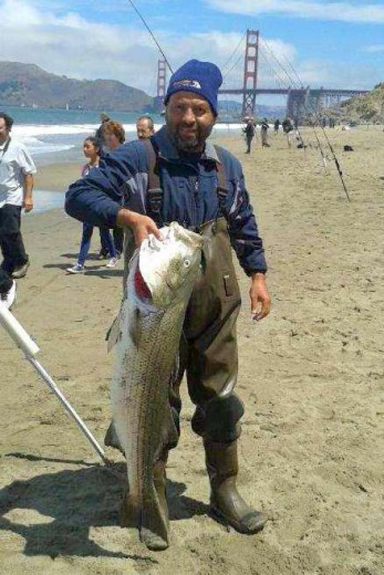 California Surf fishing for Striped Bass  