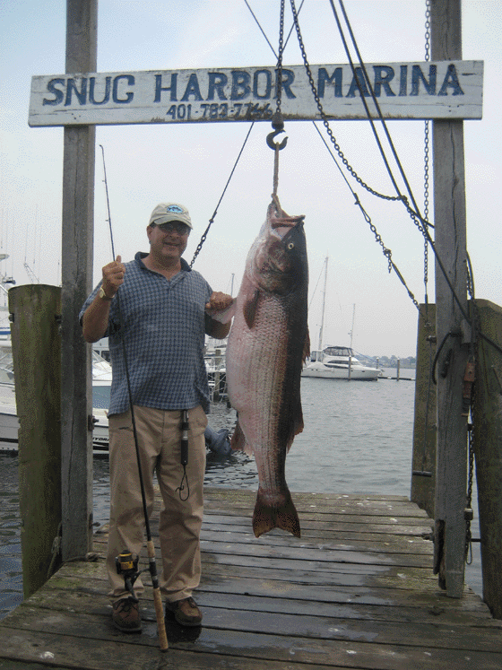 Peter Vican of East Greenwich, RI landed this 76lb. 14oz. Striped bass