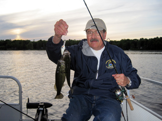 Two Bass on One Lure  