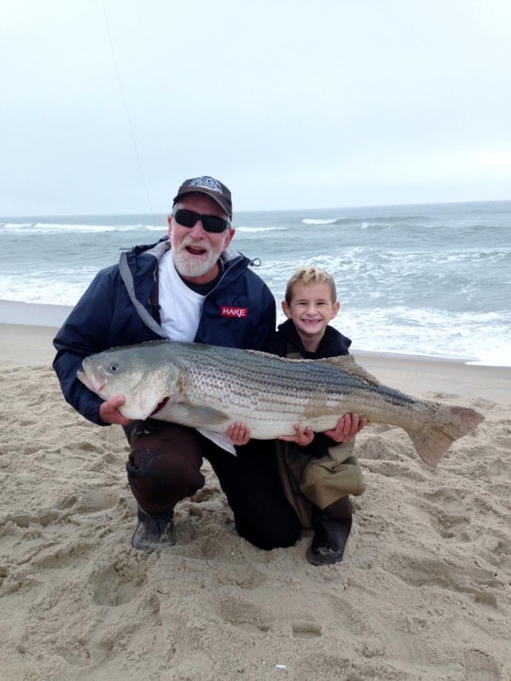 Sam Adams  and His 41lb Striped Bass 